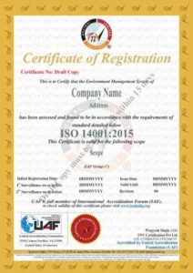 Sample iso certi