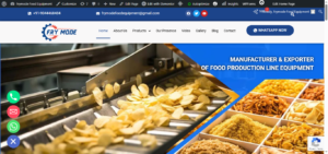 Website Designing Layout Made For Frymode Food Equipment is a Namkeen Making & Fryer Machine Manufacturer From Ahmedabad, India