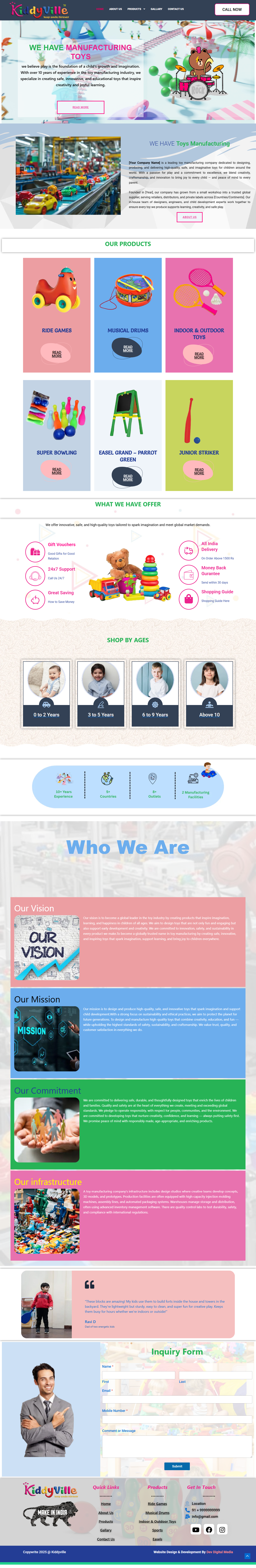 Design Attractive and Colorful Web Design For Kiddyville is a Toys Manufacturing Company From Ahmedabad